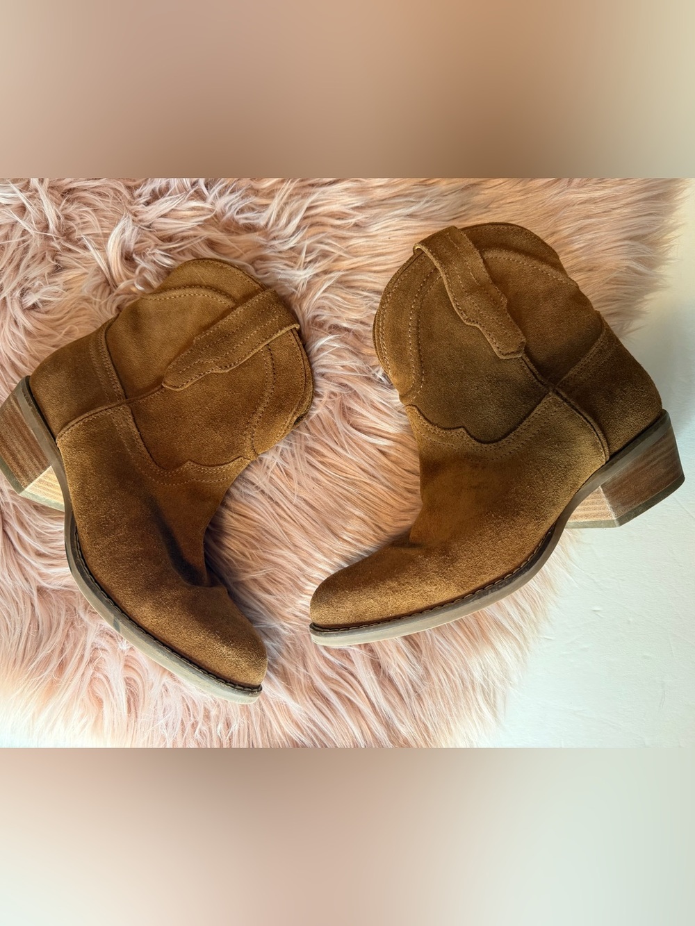 Dingo Tumbleweed Suede Western Boots Brown Cowboy Size 6